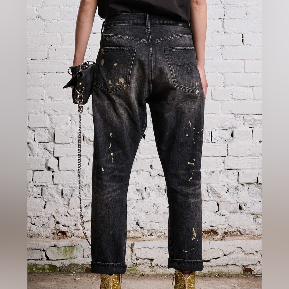 R13 Gold Splatter Crossover Jean, Eton Selvedge black, 26 - Picture 9 of 16